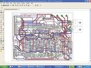 Der Layout-Editor von EAGLE, historischer Screenshot